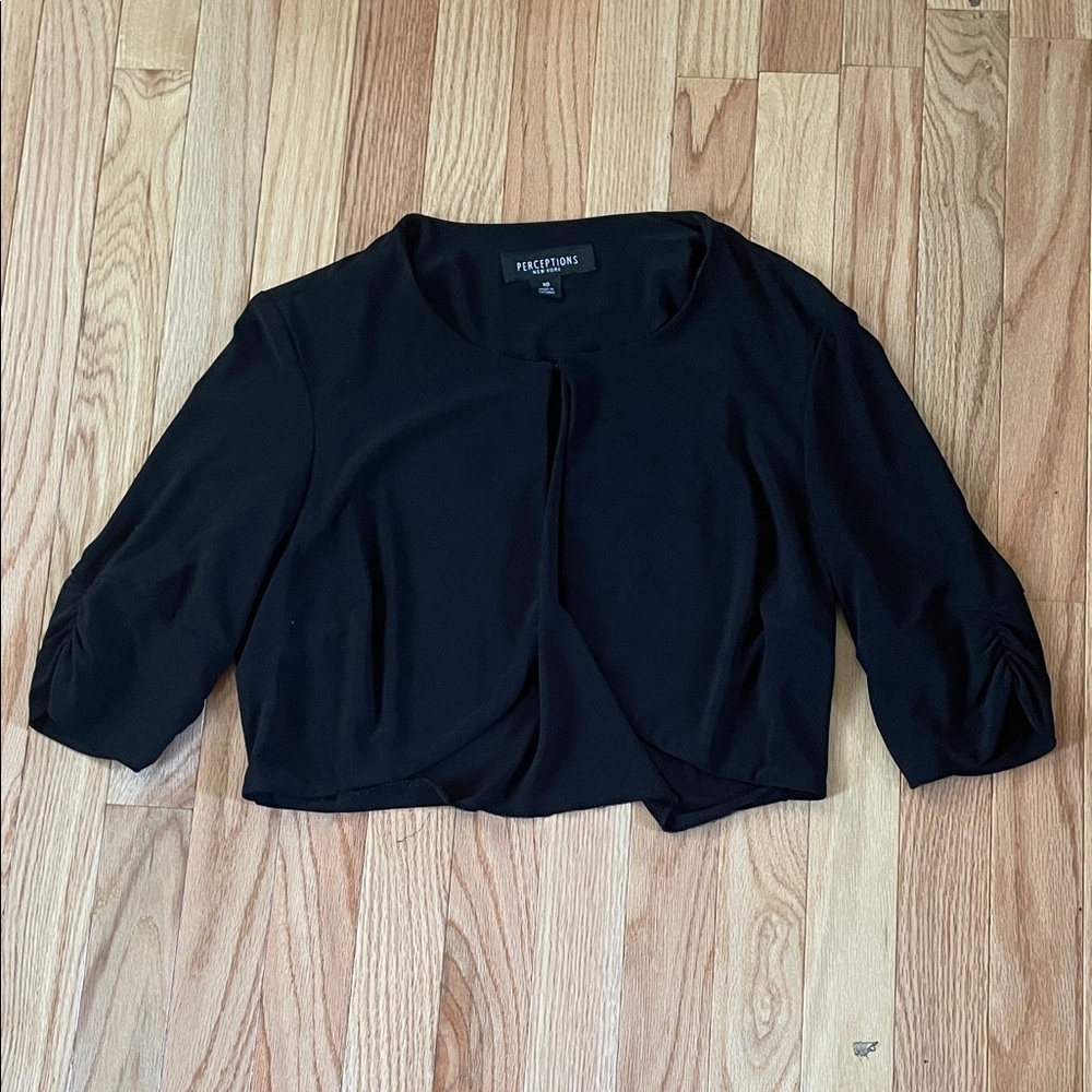 Perceptions New York Bolero Open Front Cardigan 10 Black Modest Church Formal